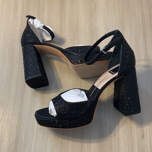 Dolce Vita Black Heels with Rhinestones
